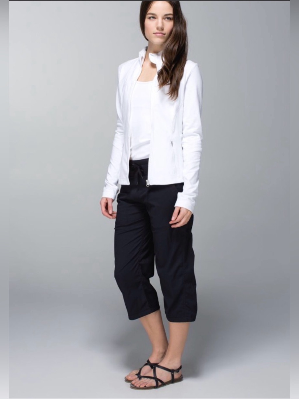 Lululemon Black Studio Crop Size 10 Euc
